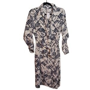 My collection Size 1X button-up dress belted‎ waist NWT